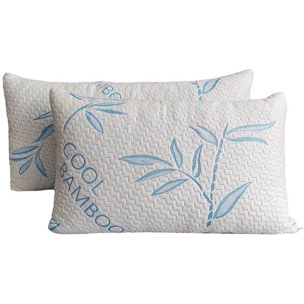 ComfySleep bamboo pillow cover close-up showing breathable, removable cover.