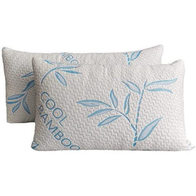 ComfySleep bamboo pillow cover close-up showing breathable, removable cover.
