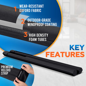 Comfyanno double-sided door blocker seals gaps on both sides.