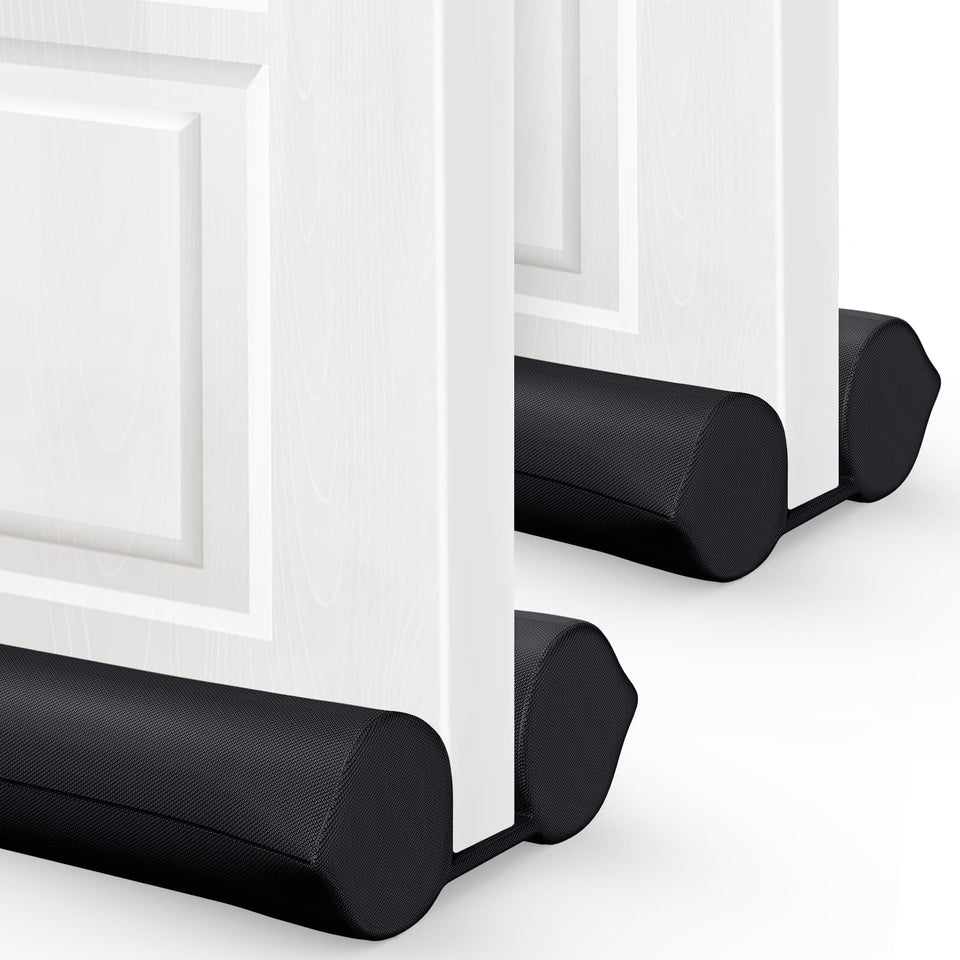 Comfyanno under-door draft stopper installed on a 30-36 inch door blocks cold air.