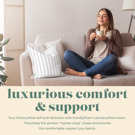 ComfyDown 100% cotton cover with soft, breathable surface.