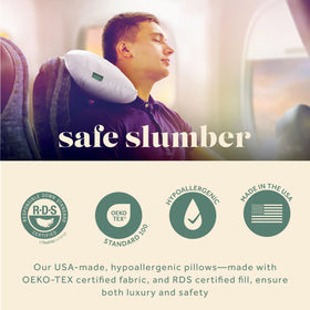 ComfyDown ergonomic neck-support design for cradling comfort