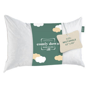 ComfyDown pillow insert 12x20 shown, ideal for plush sham filling