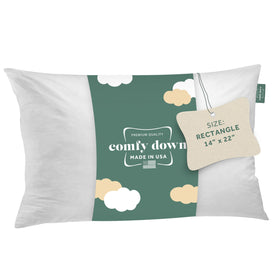 ComfyDown throw pillow insert close-up of feather-fill for plush support
