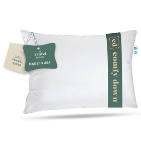 ComfyDown travel pillow with 800 fill power goose down for lightweight comfort