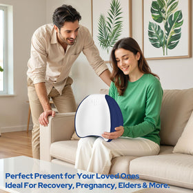ComfyInLove blue knee pillow complements sleep setup with calming color