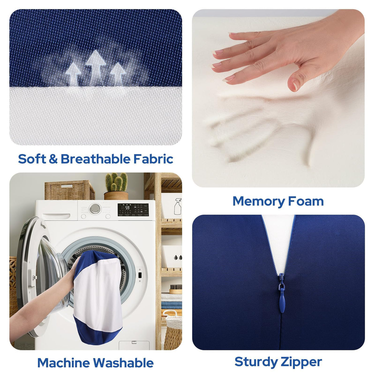 ComfyInLove easy-clean knee pillow with durable zipper for simple removal