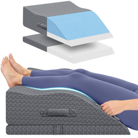 ComfyInLove Elevation Pillow on bed showing leg support and comfort