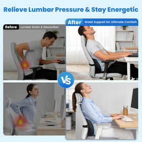 Compact, portable ComfyInLove lumbar pillow ideal for travel across seating