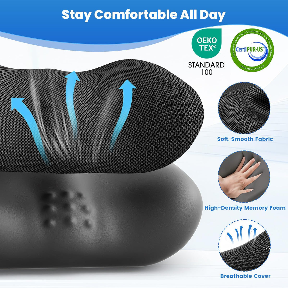Removable breathable cover from ComfyInLove keeps you cool during use