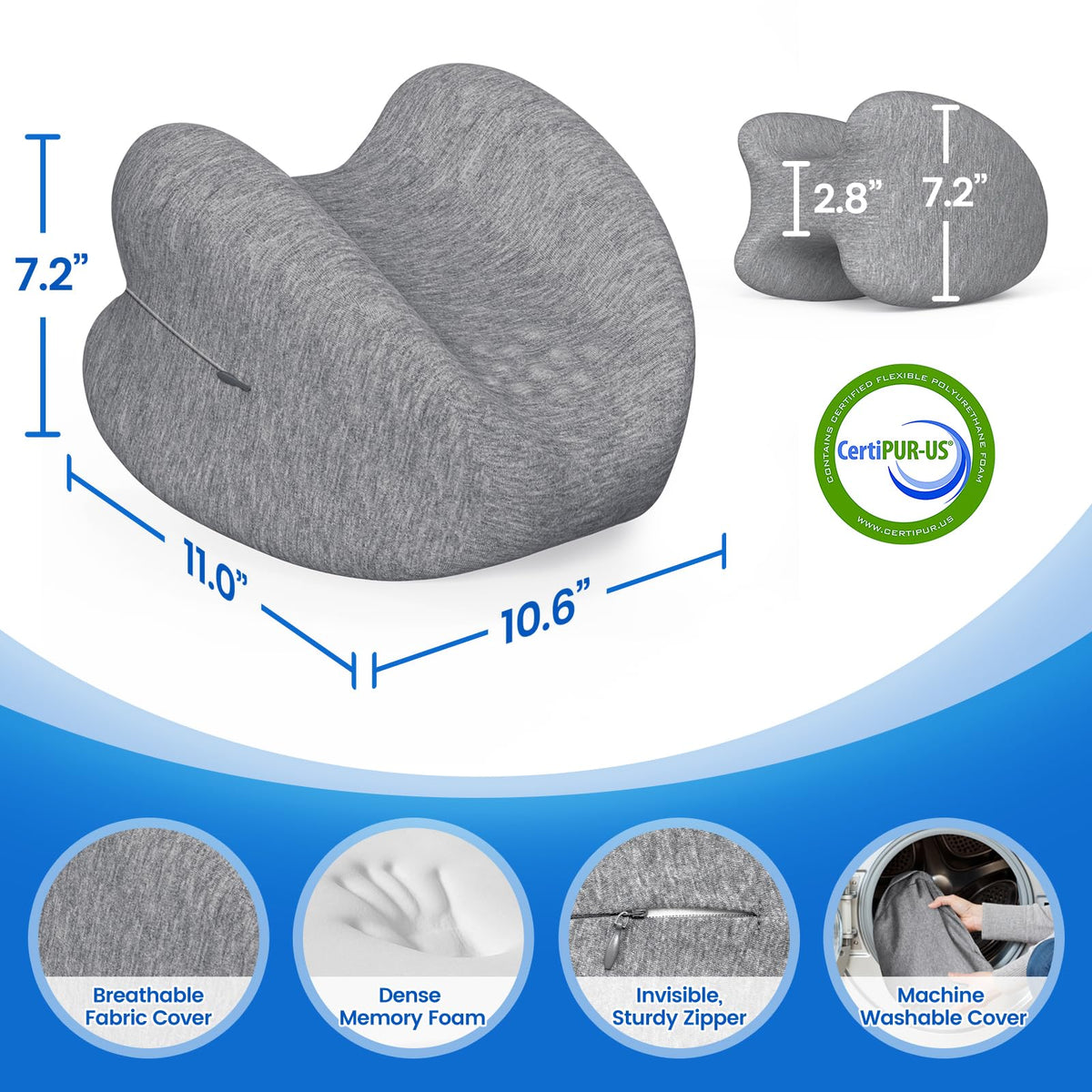 ComfyInLove breathable cover promotes airflow for cooler nights.