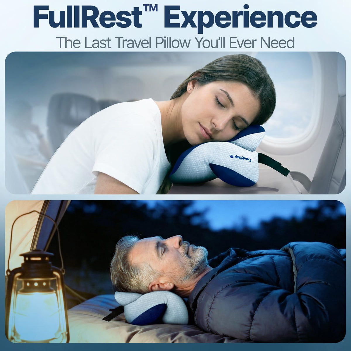ComfyNap fullrest-fabric-memory-foam adapts into a cushion or traditional pillow