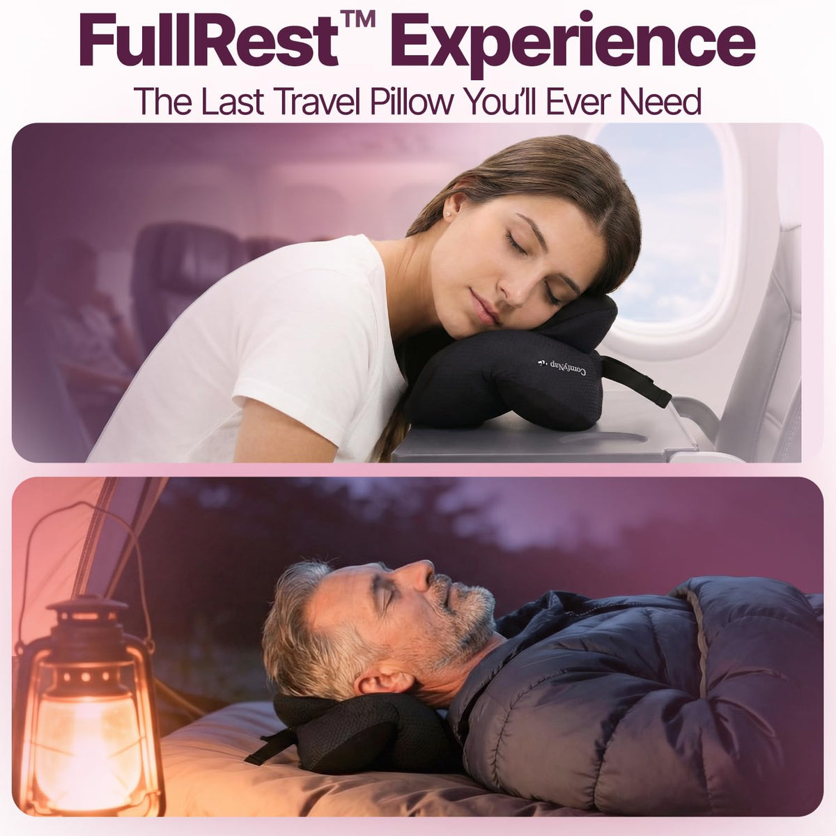 ComfyNap headrest technique offers four adaptable positions for different seats.