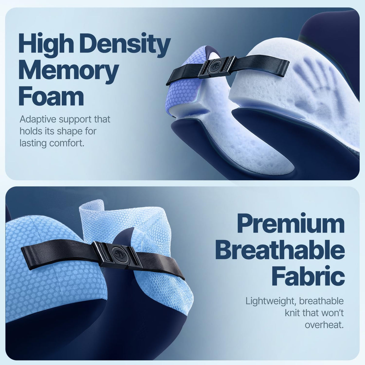 ComfyNap Zeus memory foam closeup highlights plush, supportive material.