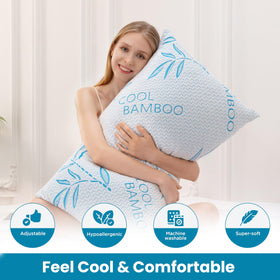ComfySleep memory foam fill close-up showing breathable, cooling shredded foam
