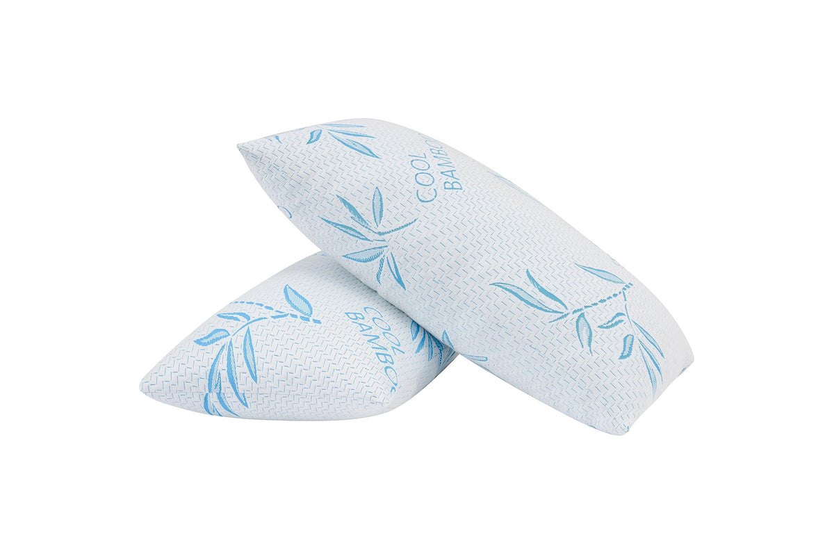 ComfySleep bamboo pillow front view with plush fill for cool, all-season comfort