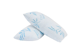 ComfySleep bamboo pillow front view with plush fill for cool, all-season comfort