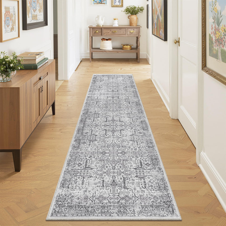 ComiComi washable 2x8 rug with non-slip backing for safe daily use