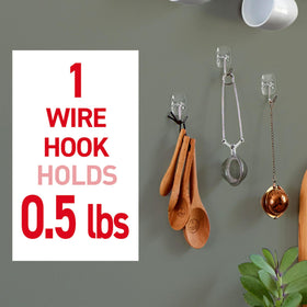 Command clear hook holding a hat demonstrates lightweight load capacity.