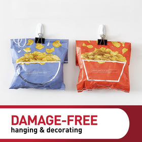 Command hooks on wood, tile, glass demonstrate surface versatility.