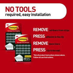 Command Water-Resistant Strips close-up on a clip for outdoor use.