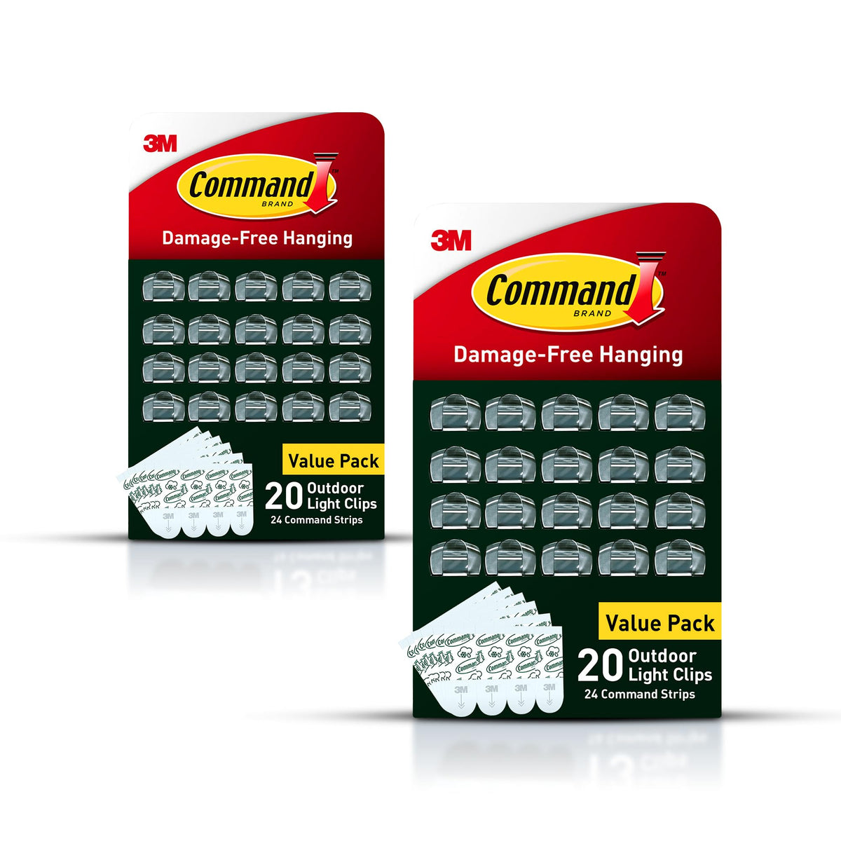 Command Outdoor Light Clips on a door frame enable damage-free hanging.