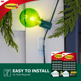 Command Outdoor Light Clips on Windows for neat lighting.