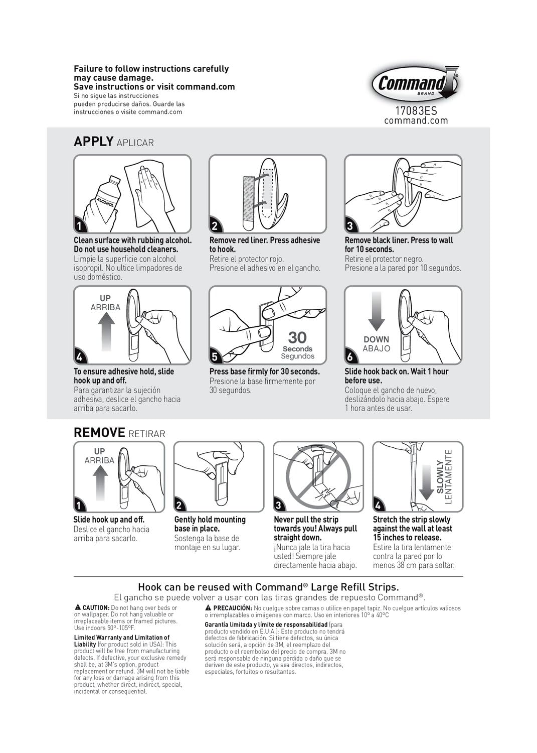 Command refill strips enable quick reuse across spaces.
