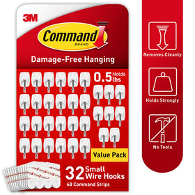 Command small wire hook calendar holds schedules without drilling holes.
