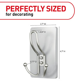 Kitchen use: utensils hung with Command hook in satin nickel finish