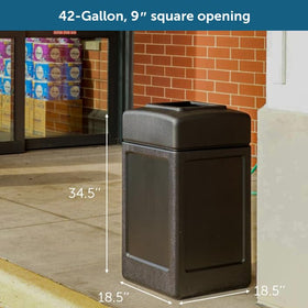 Commercial Zone 732101 42-gallon square bin suitable for indoor or outdoor spaces