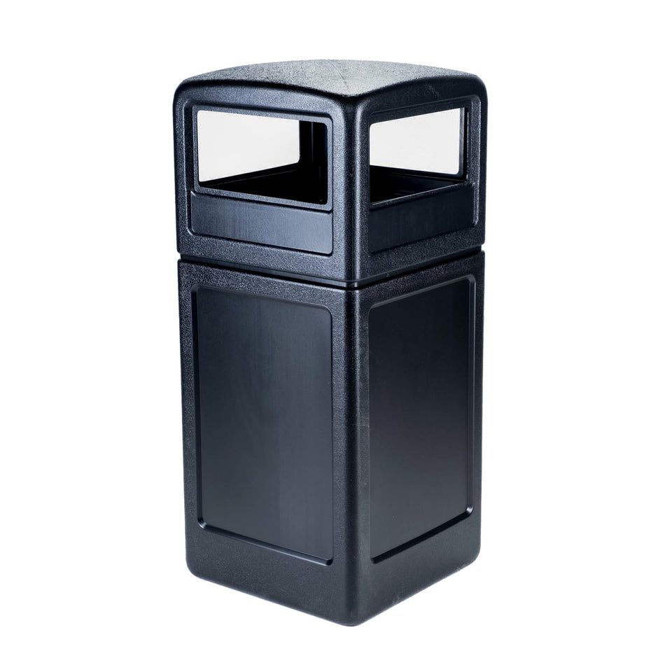 Commercial Zone PolyTec 42-gallon square waste container with dome lid for outdoor durability