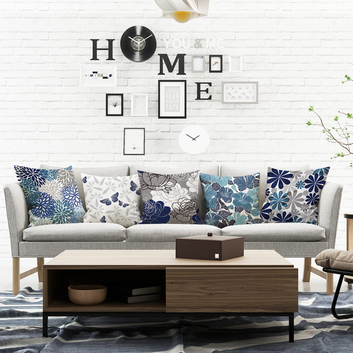 COMMINY dahlia geometric pattern pillow cover highlighting modern farmhouse style.