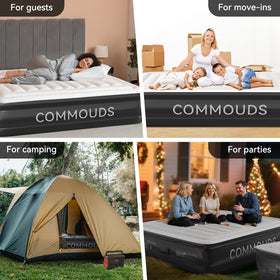 COMMOUDS Queen Air Mattress leak-resistant surface helps prevent leaks during travel.
