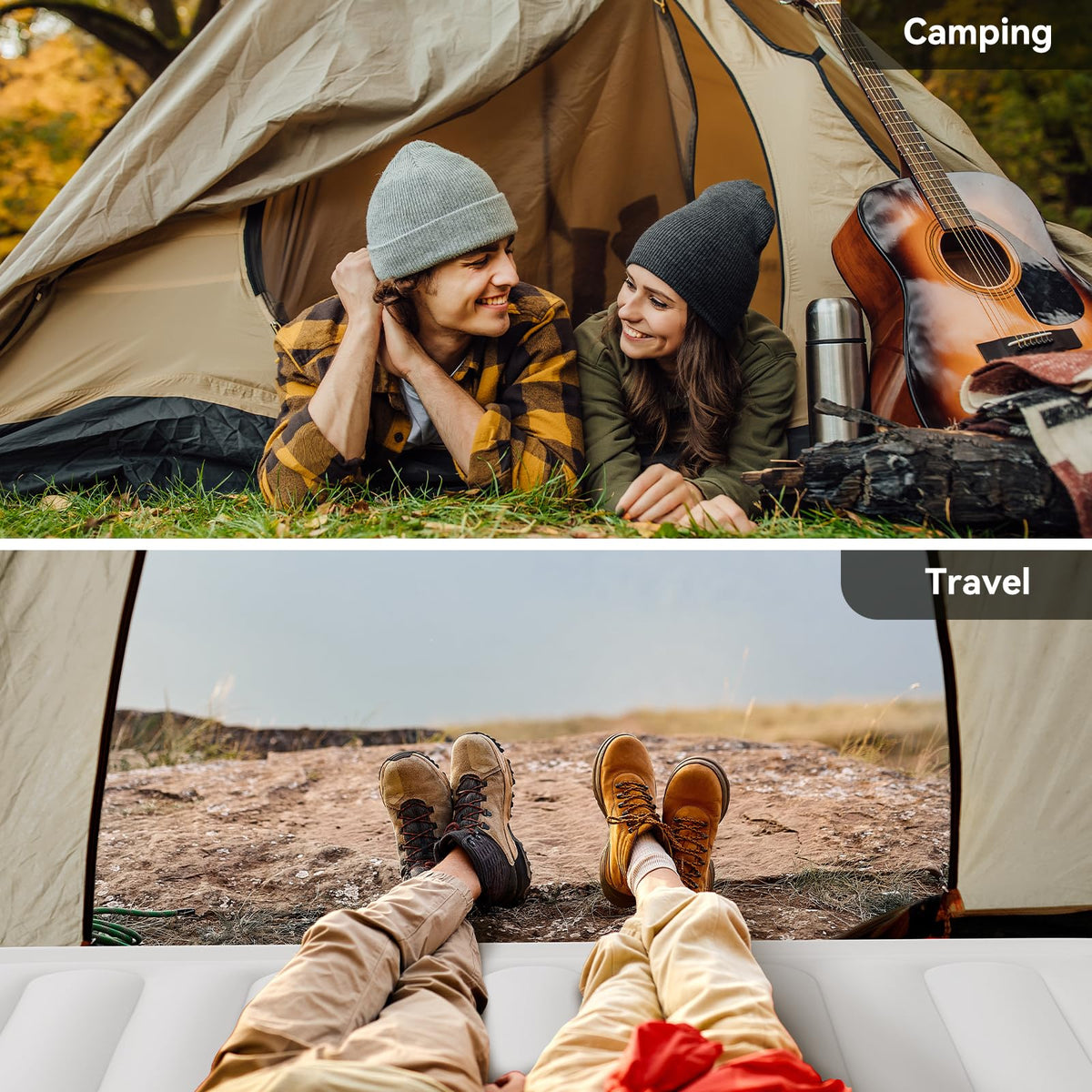 COMMOUDS Queen Air Mattress storage bag for easy packing and travel.