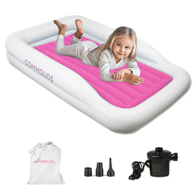 COMMOUDS toddler travel bed with 3-sided bumpers for safer travel sleep.
