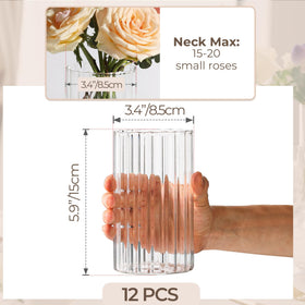 ComSaf 6-inch clear vase ideal for wedding centerpieces and elegant tables