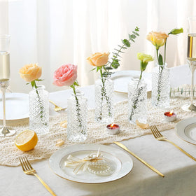ComSaf bud vase shows thick clear glass and sturdy craftsmanship
