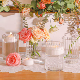 ComSaf clear vase for dining table accents and romantic dinners