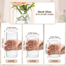 ComSaf bud vases, 11.81-inch tall, perfect vertical statement accents.