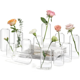 ComSaf small flower vase set, 3.94-inch tall, ideal centerpiece display.