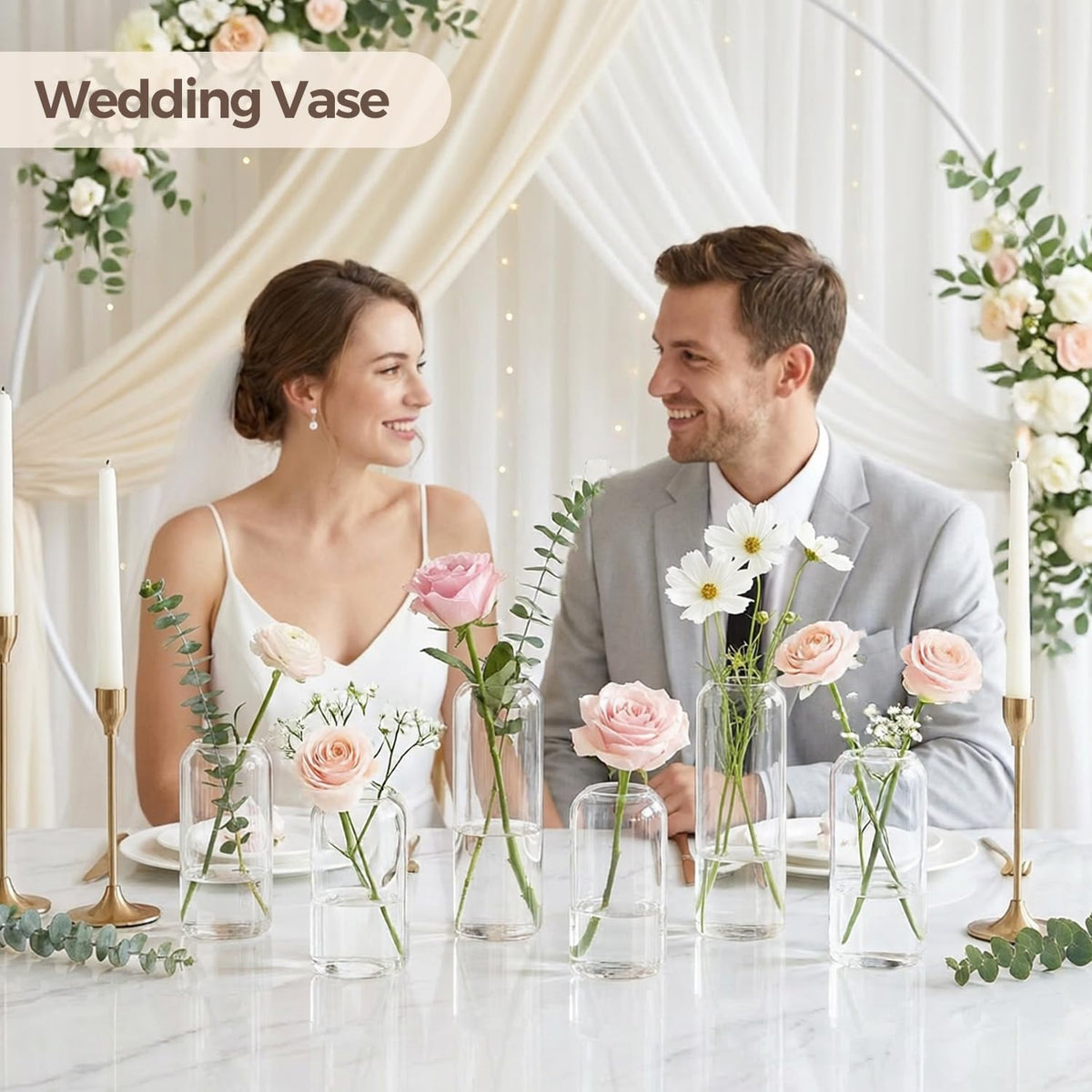 ComSaf vase set for bathroom decor with clean, modern aesthetics.