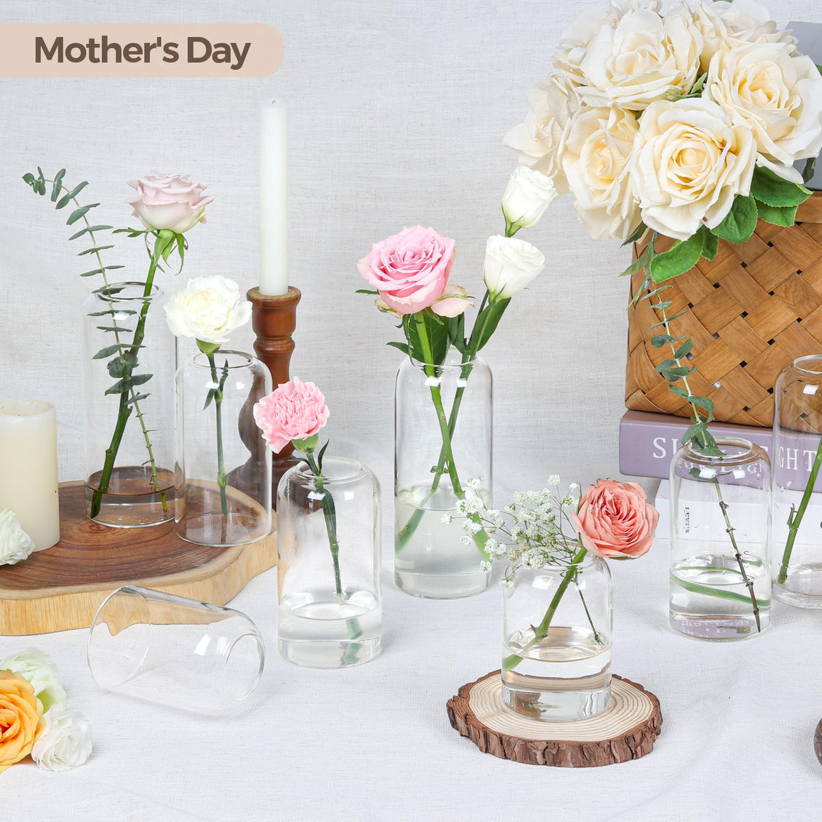 ComSaf vases ideal for Valentine’s Day tables and Mother's Day tables.