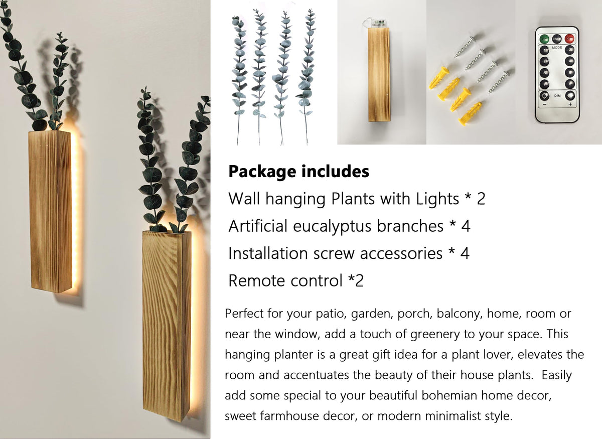 Comtelek boho wall sconce with faux eucalyptus enhances living room mood