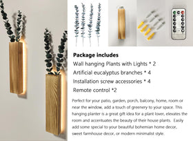 Comtelek boho wall sconce with faux eucalyptus enhances living room mood