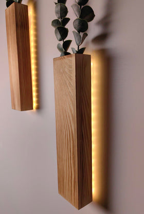 Comtelek hanging wall planters with LED lights offer versatile wall decor