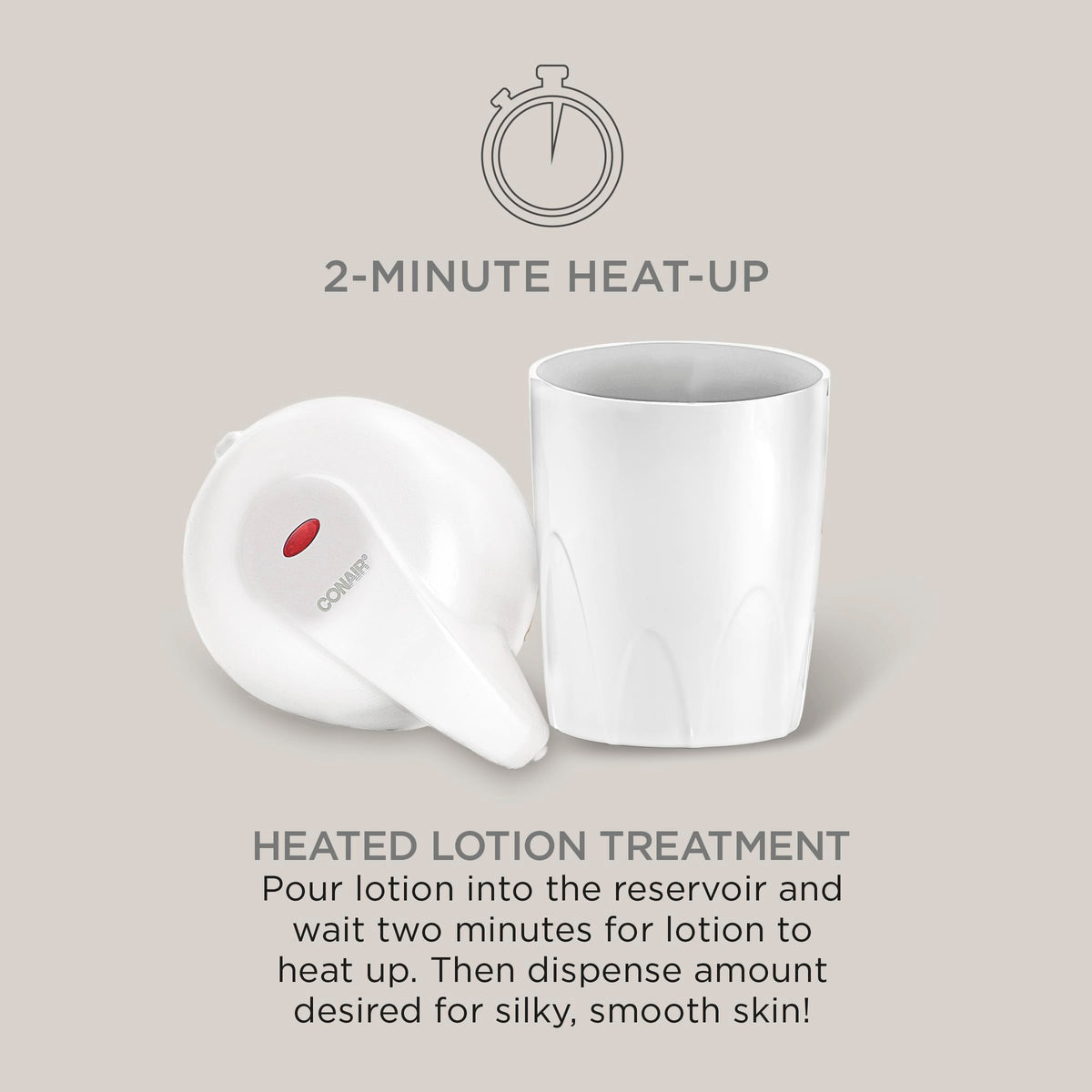 Conair True Glow Lotion Warmer on a desk for convenient pampering