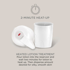 Conair True Glow Lotion Warmer on a desk for convenient pampering