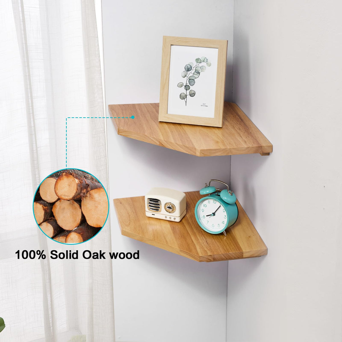 Conamily corner shelves in a living room setup for clutter-free surfaces