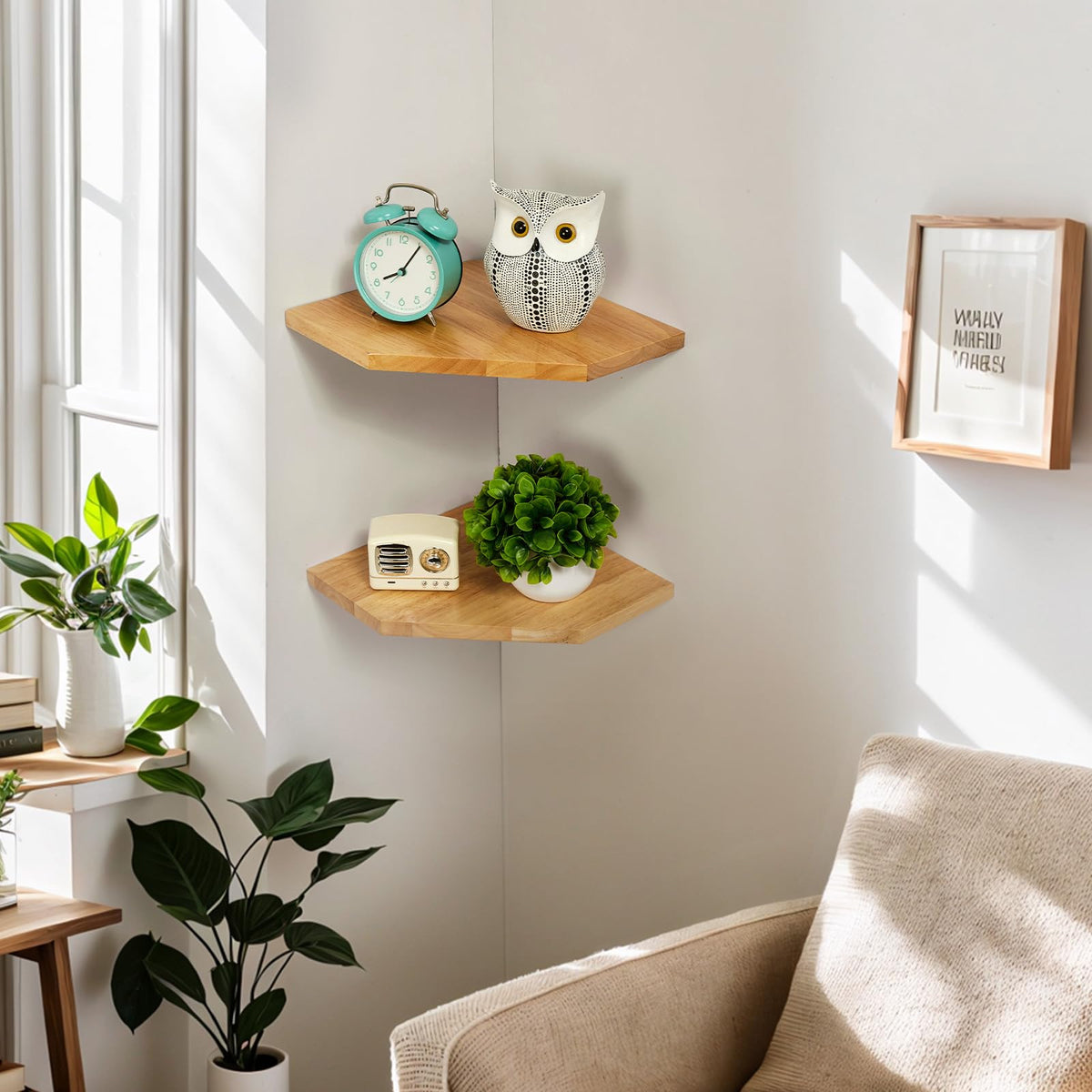 Conamily corner shelves wall-mount details emphasize 30 lb weight support